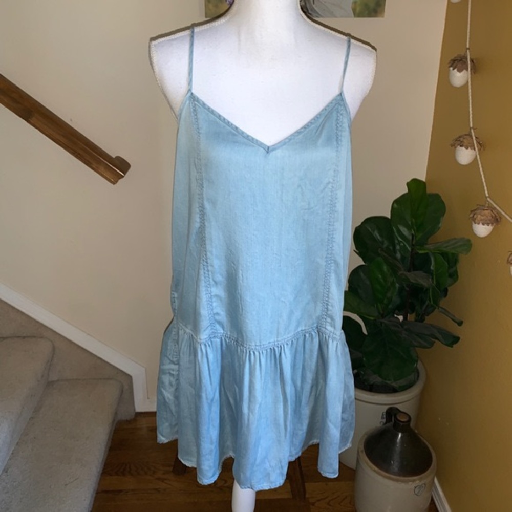 American Eagle Chambray Ruffle Mini dress